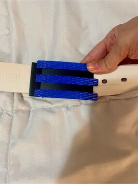 adidas Blue and White Men's Belt with Textured Buckle